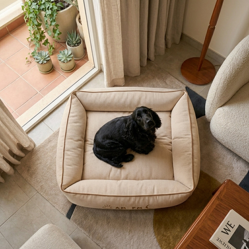 Cotton dog beds | Do bed with washable covers | Best dog beds online India | PoochMate dog Bed