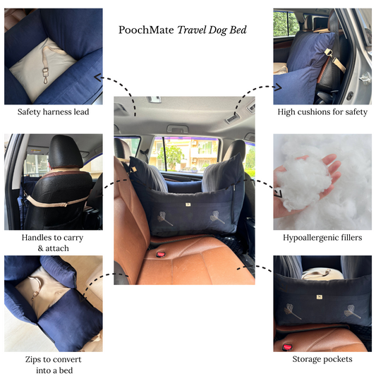 Travel Dog Beds | PoochMate Car Seats for dogs