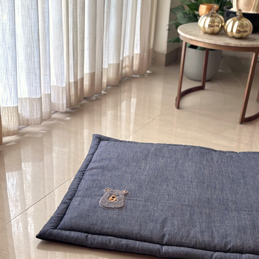 Blue Dog Mat | Large Dog Mats | Cotton pet Mats