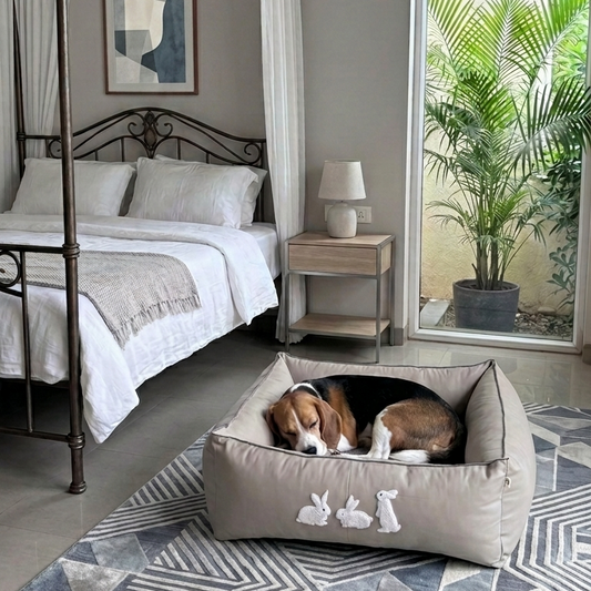 Dog bed with washable cover | Cotton dog beds online India | best dog beds India| PoochMate Beds