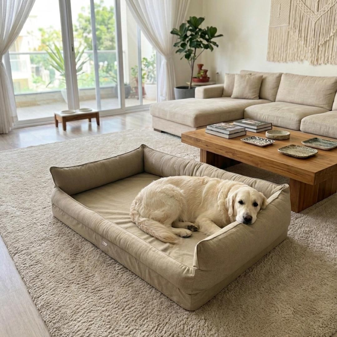 Orthopaedic dog beds| Memory foam dog beds| Memory foam dog sofa bed | Memory foam dog bed with raised sides | PoochMate memory Foam Dog bed