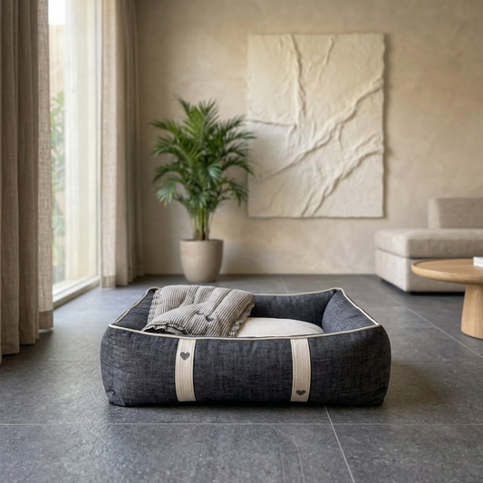 Dog Bed and Blanket sets | Cotton Dog Beds | Luxury dog bedding sets India | Dog beds with removable covers | PoochMate Dog Beds