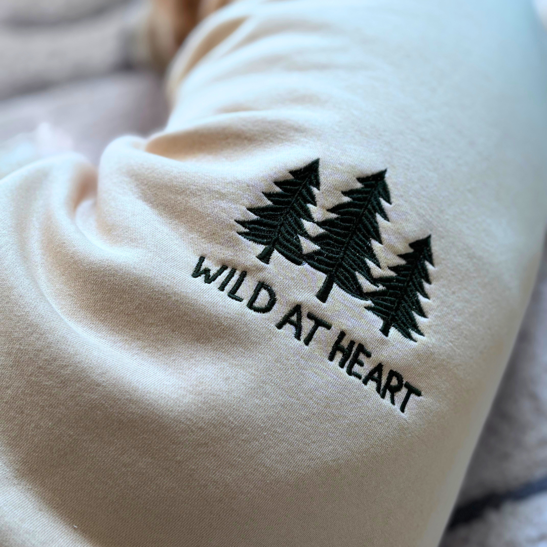 PoochMate Cream Wild at Heart Applique Dog Sweatshirt