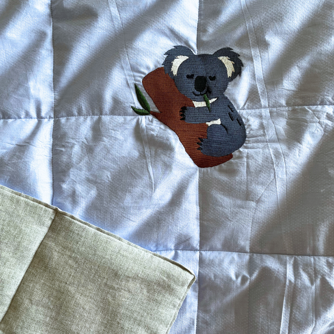 PoochMate OAK 3.0 : Sky Blue & Grey Blanket with Koala: Large