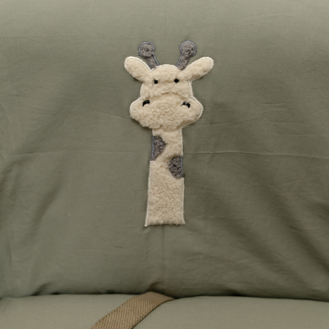 OAK Boho Holiday Travel Bed for Medium Dogs : Mint Cotton Giraffe