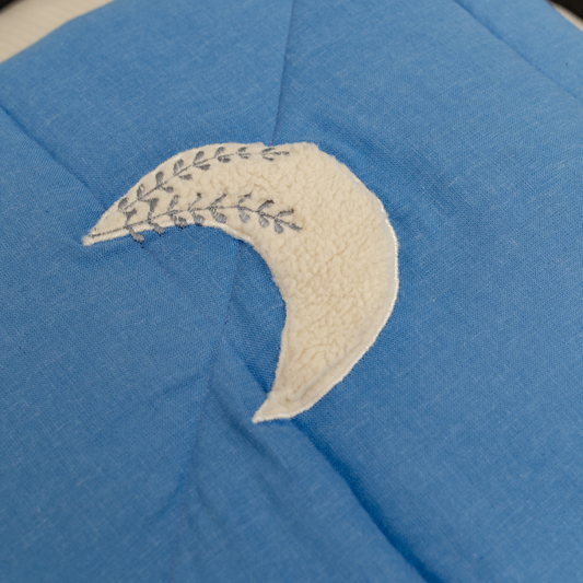 PoochMate OAK BOHO Linen Blue Dog Blanket : You are my Moon