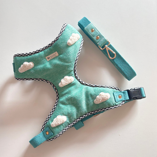 Cotton Dog Harness & leash Set | Adjustable dog harness