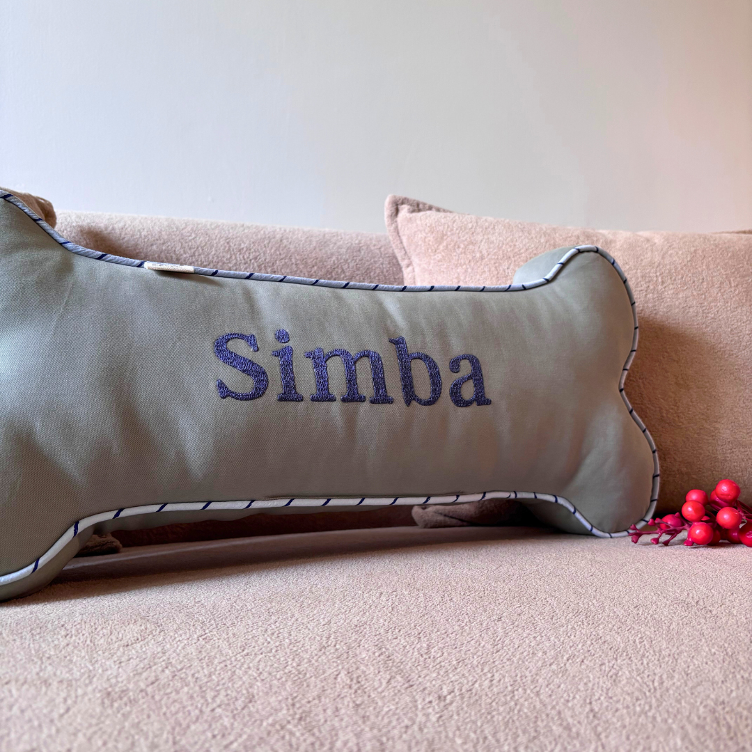 PoochMate Personalized Dog Bone Pillow - Mint