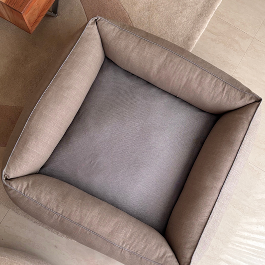 PoochMate Sawdust Linen Sheep Bolster Dog Bed Cover