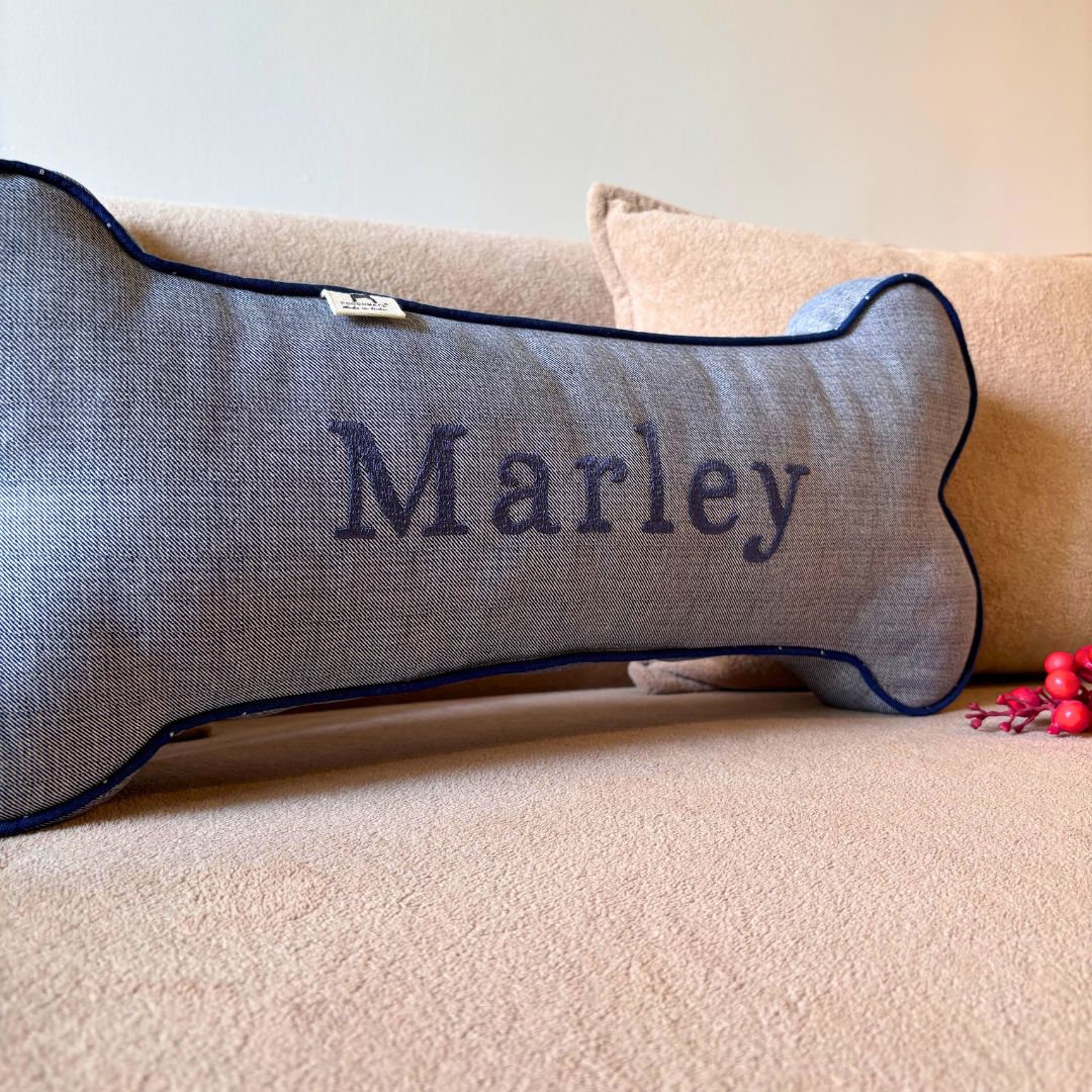 Personalized Dog Pillow | Dog Name Pillows | Dog Bone Pillow with name