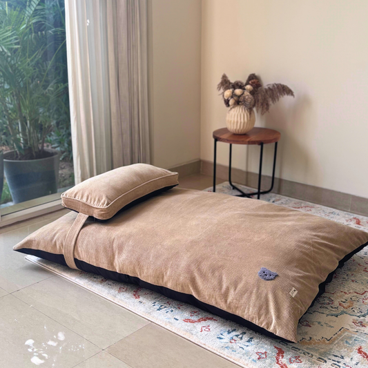 Corduroy dog bed | Large dog beds online India | PoochMate Beds