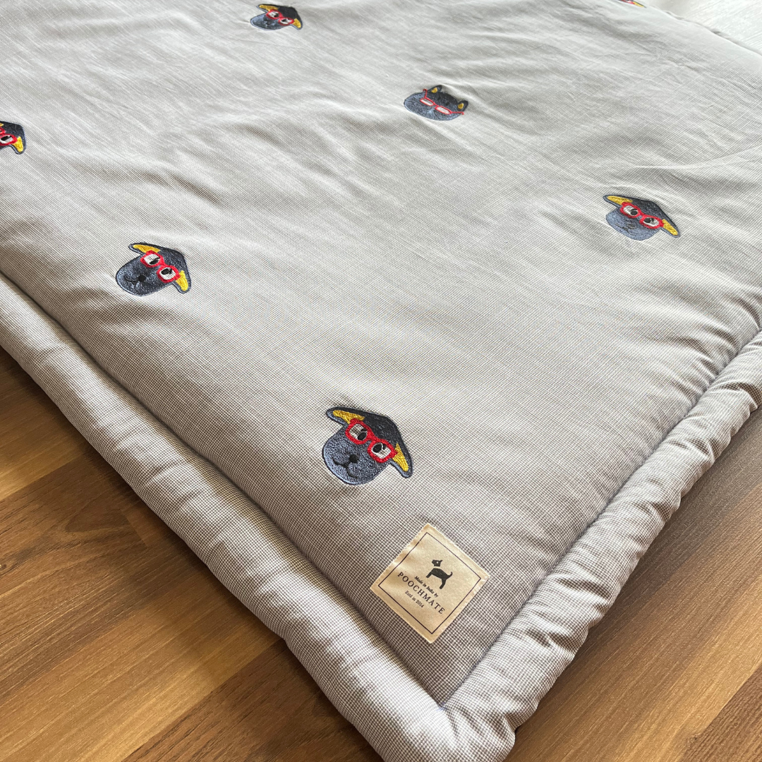 PoochMate OAK 3.0 : Spot the Cat Grey Checkered Mat X-Large