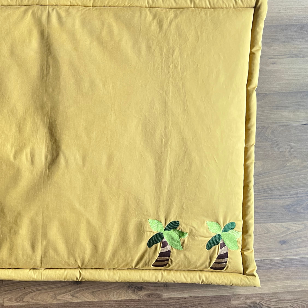 PoochMate OAK 3.0 : Lazy but Cute Sloth Bear Mustard Cotton Mat X-Large