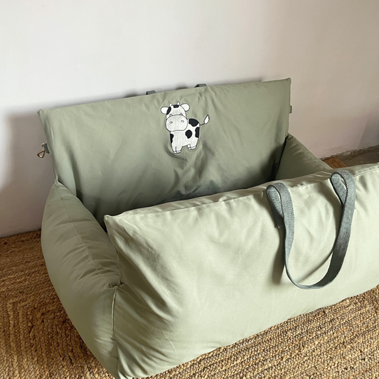 PoochMate OAK 3.0 Moo Moo Travel Dog Bed Sage Medium