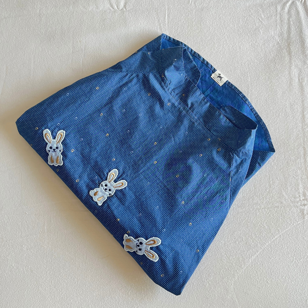PoochMate OAK 3.0 : Bunny Applique Blue Dotty Dog Shirt Size 24