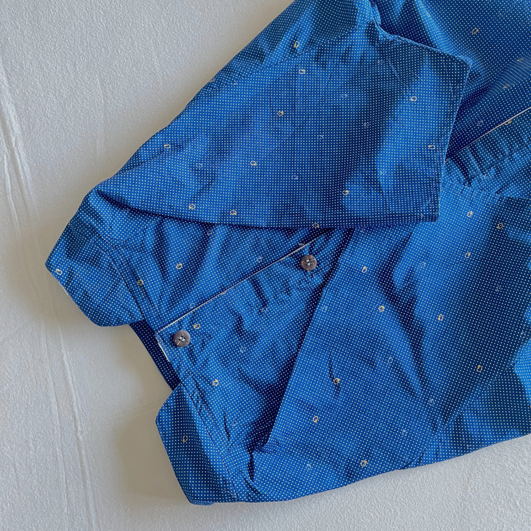 PoochMate OAK 3.0 : Bunny Applique Blue Dotty Dog Shirt Size 24