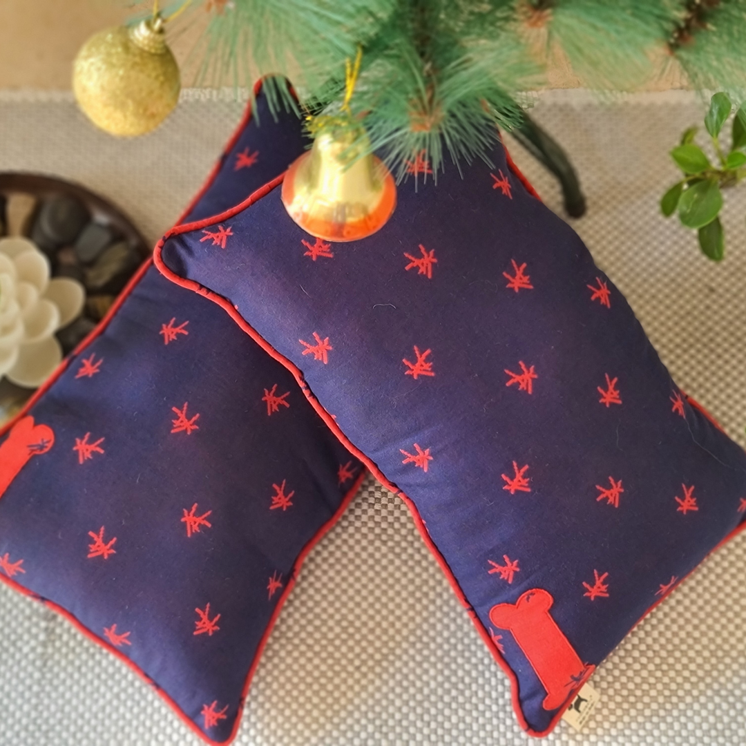 PoochMate Blue Mandarin Dog Pillow