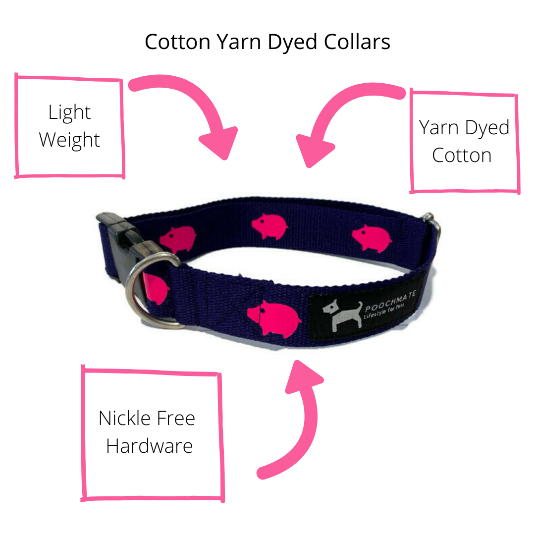 Navy Babe Cotton Webbing Collar