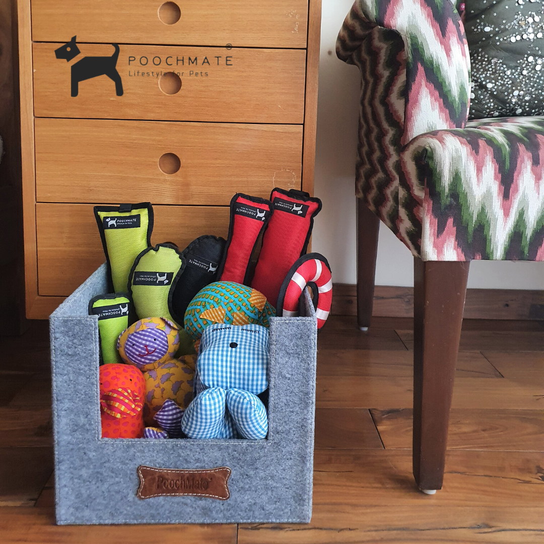 PoochMate Toy Basket : Slate Grey