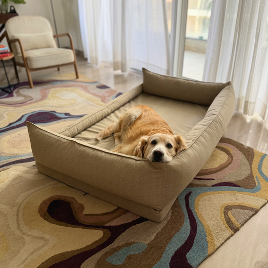 Orthopaedic dog beds| Memory foam dog beds| Memory foam dog sofa bed | Memory foam dog bed with raised sides | PoochMate memory Foam Dog bed