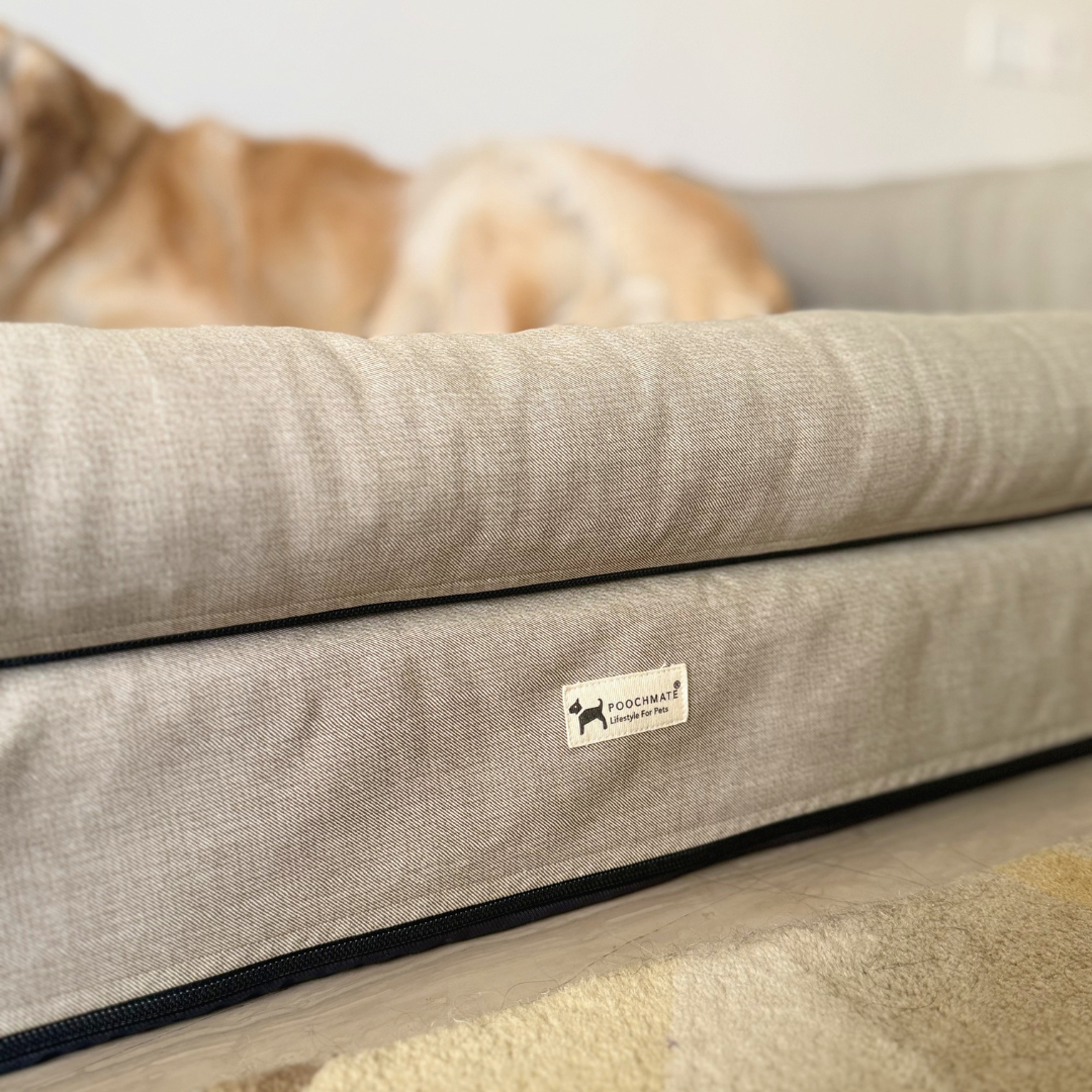 Orthopaedic large dog beds| Memory foam dog beds| Memory foam dog sofa bed | Memory foam dog bed with raised sides | PoochMate memory Foam Dog bed