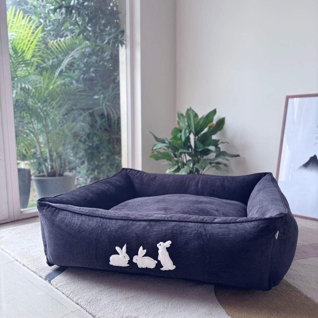 Washable Dog Bed | PoochMate Beds | Corduroy dog beds | Large dog beds online India