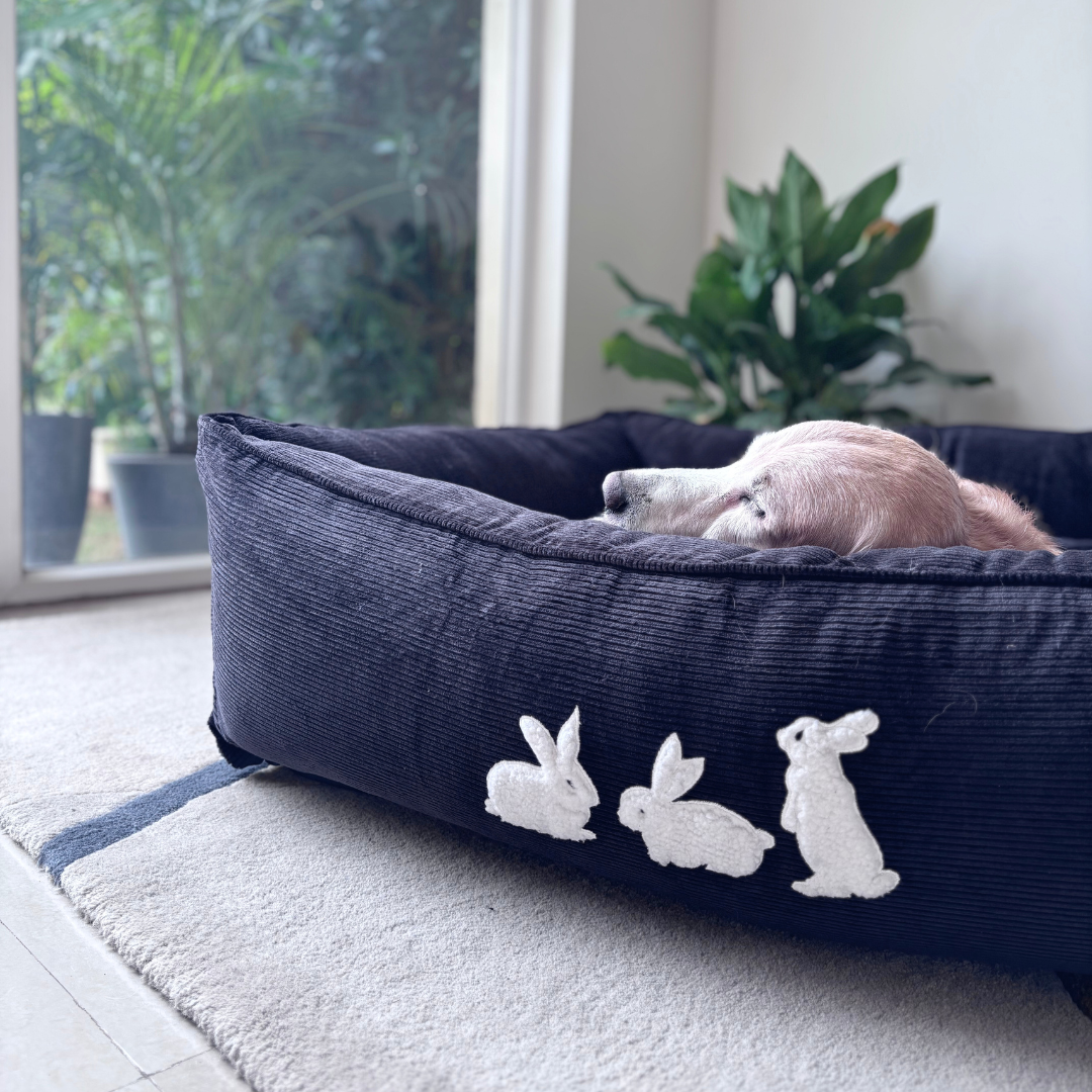 Washable Dog Bed | PoochMate Beds | Corduroy dog beds | Large dog beds online India