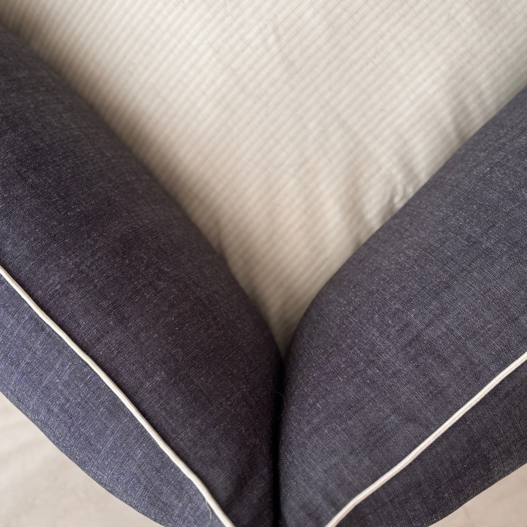 PoochMate Charcoal & Ivory Linen Dog Bed Cover