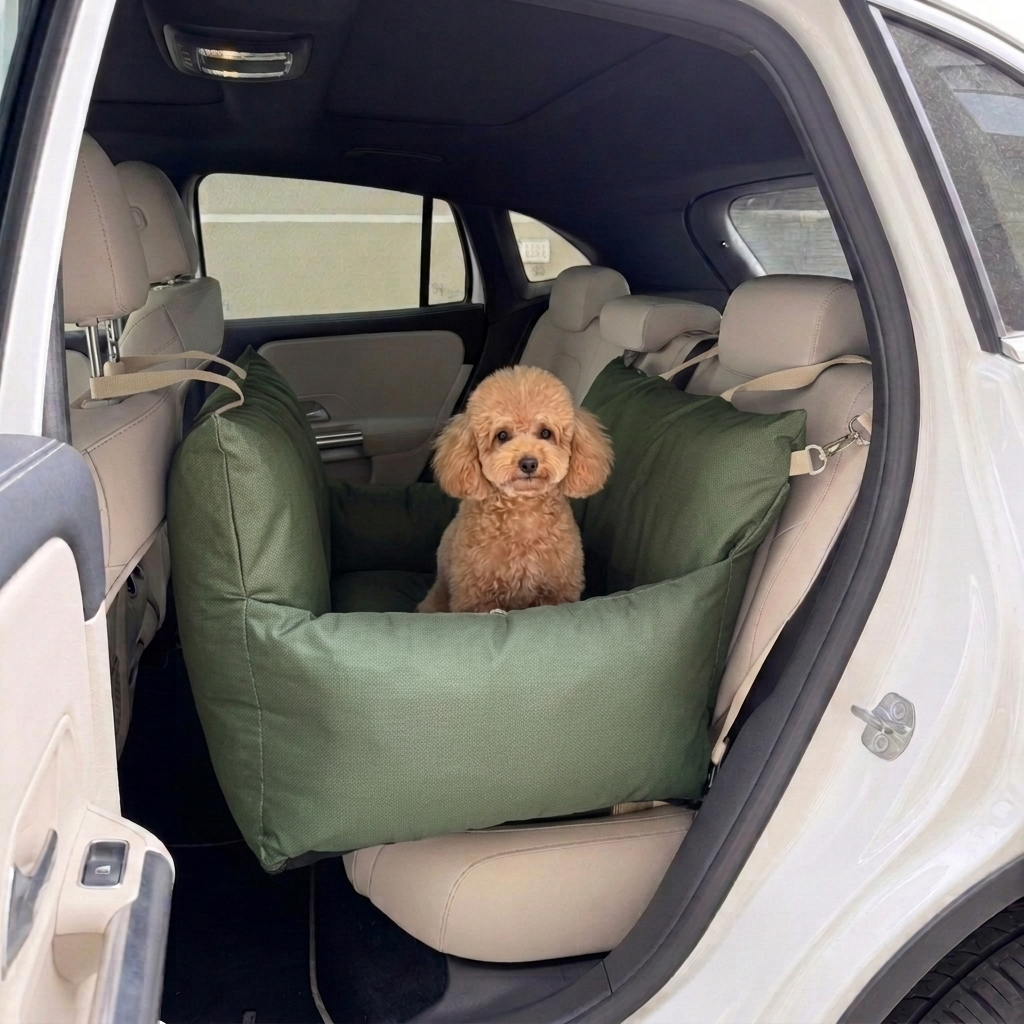 PoochMate Travel Bed for Small Dogs : Forest Green