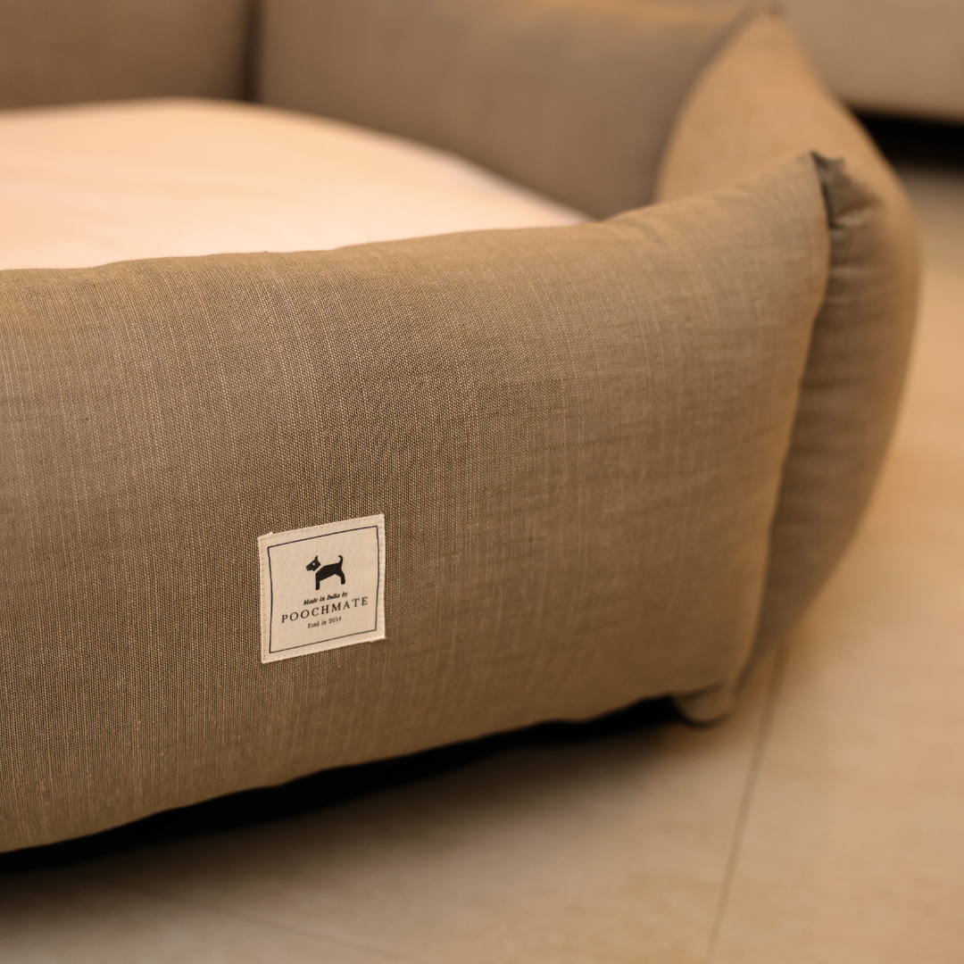 PoochMate Dog Beds | Hexagon Linen Dog Bed