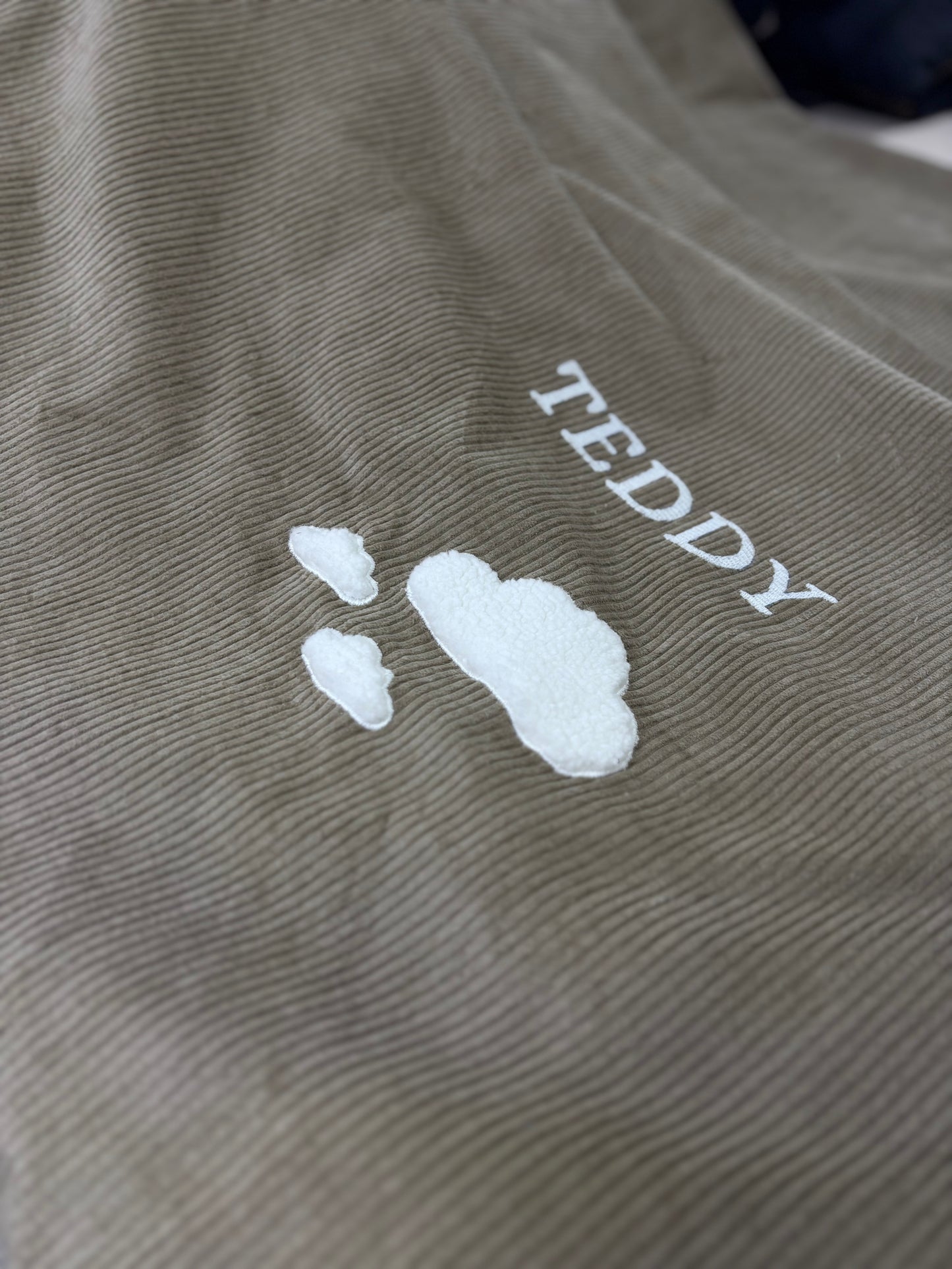 PoochMate Sawdust Cotton Corduroy Flat Dog Bed