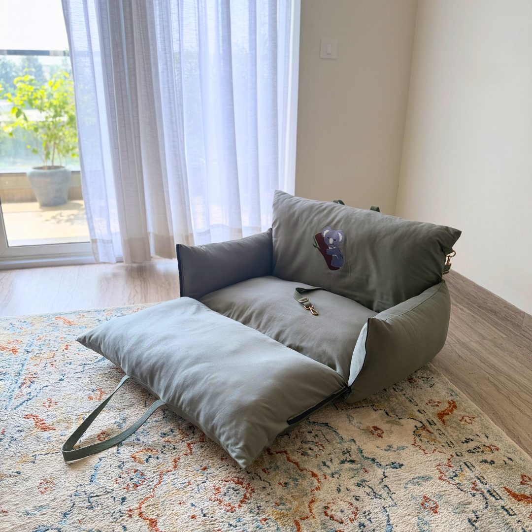 PoochMate Travel Dog Bed | Dog Car Seats online India | Travel beds for large dogs | Large dog car Seats