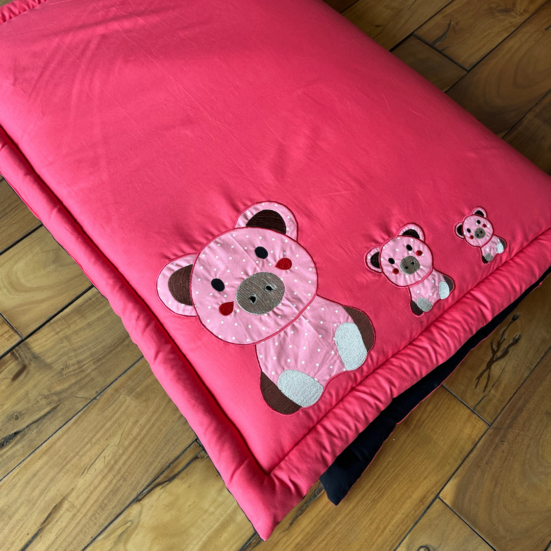 PoochMate OAK 3.0 : Fuchsia Pink Piggy Squad Cotton Mat Large