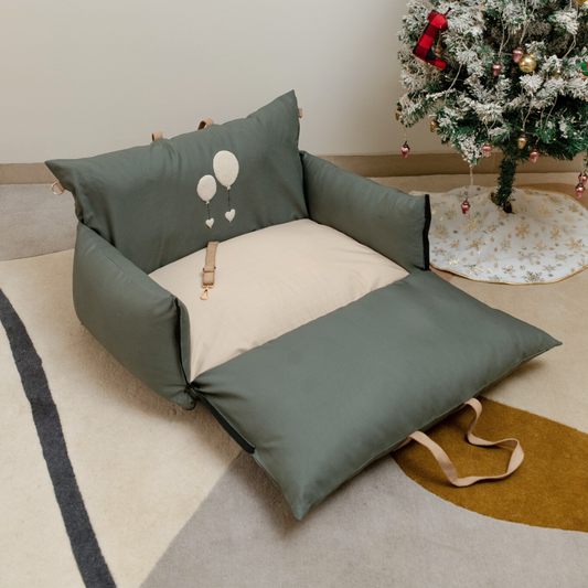 OAK Boho Holiday Travel Bed for Medium Dogs : Jade Green Rainbow