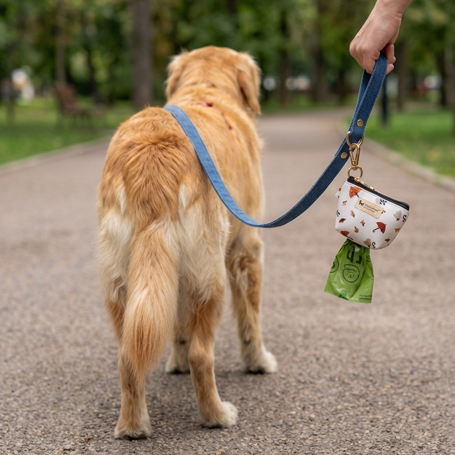 Poop bag dispenser | Dog waste bag dispenser | Dog poop bag for leash | Dog waste pick up bags online India | PoochMate Travel Bed