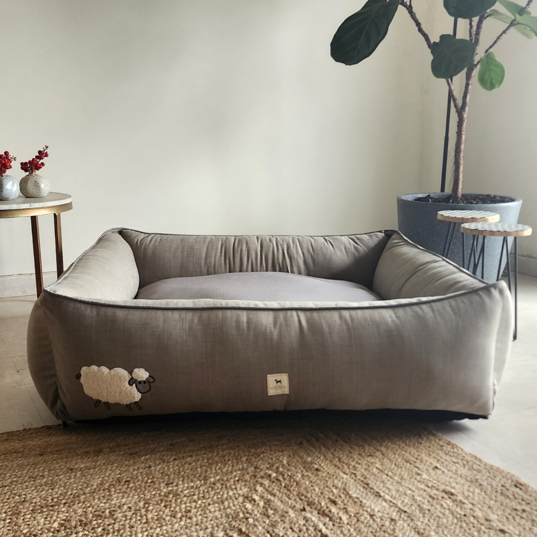 Washable linen Dog beds | Dog bed and blanket sets
