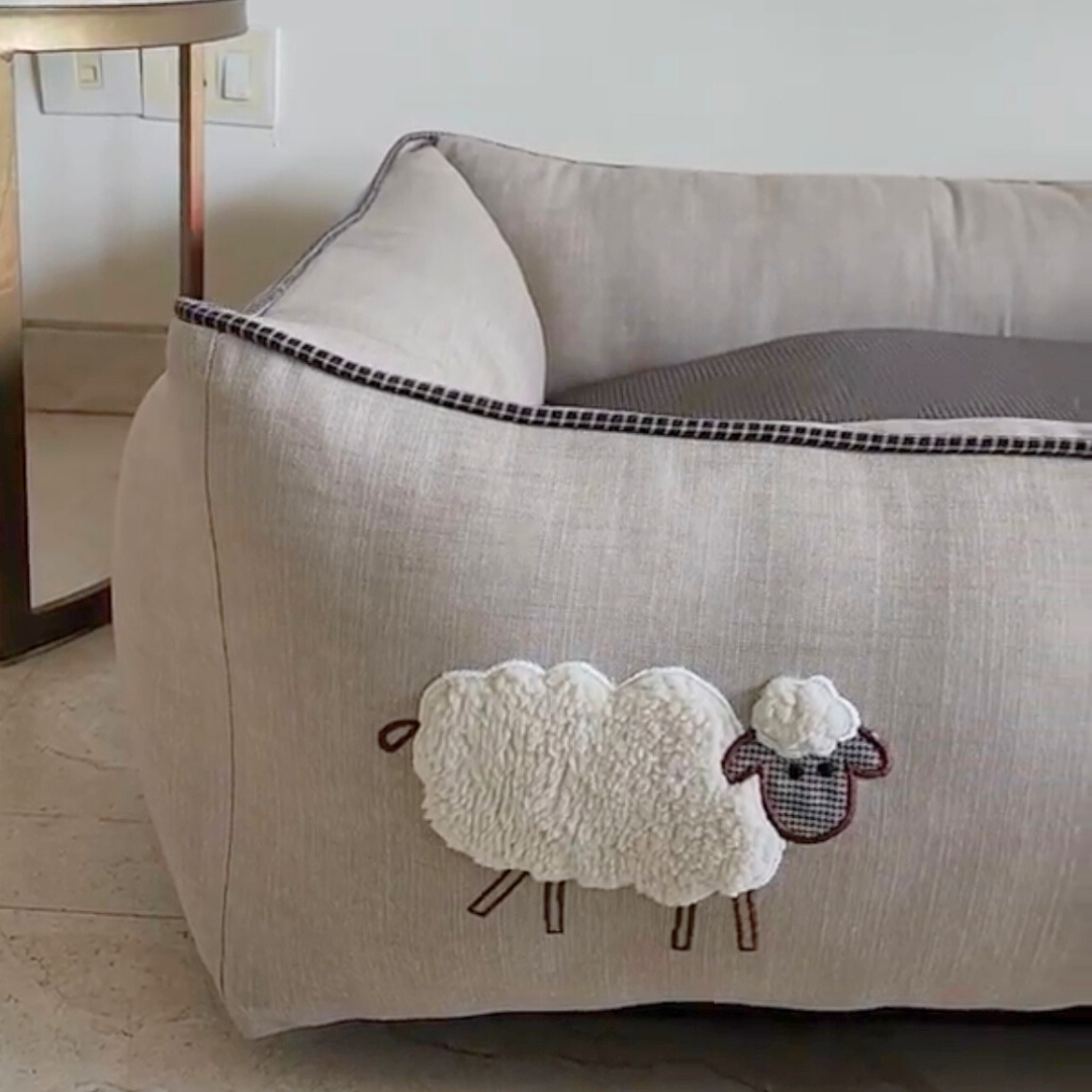 Dog bed with washable cover | Washable cotton dog beds India
