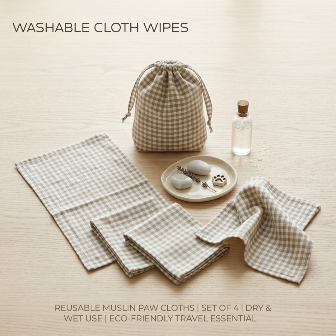 Sustainable pet wipes | Reusable pet wipes | eco-friendly pet wipes | Dog travel essentials India | PoochMate India