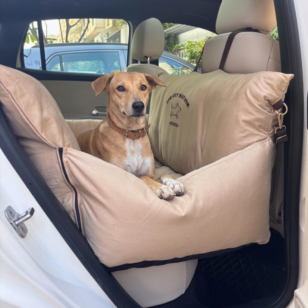 PoochMate Travel Bed | Car seat for anxious dogs| dog bed for car back seat