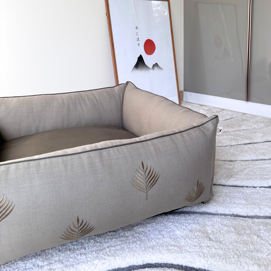 PoochMate Light Olive Linen Dog ONLY Bed Cover