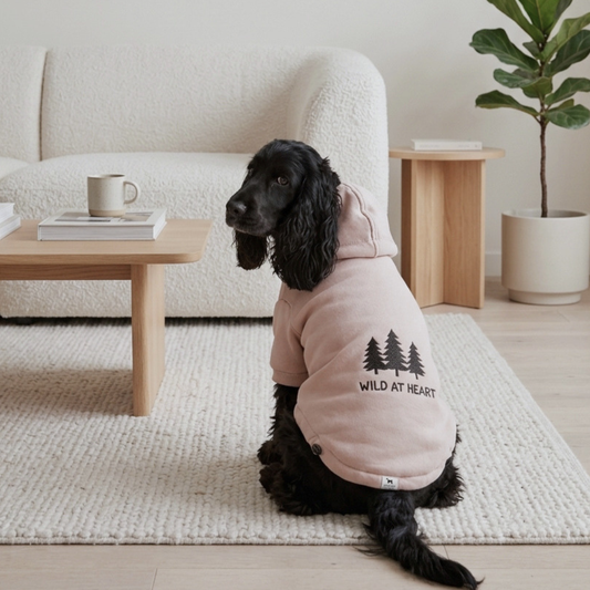 PoochMate Cream Wild at Heart Applique Dog Sweatshirt