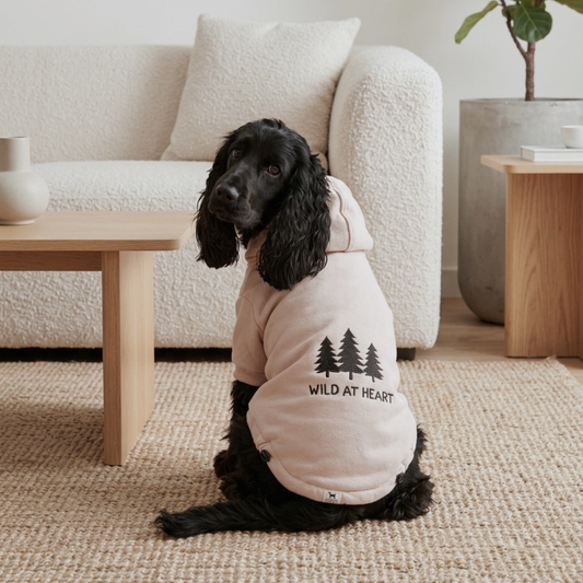 PoochMate Cream Wild at Heart Applique Dog Sweatshirt