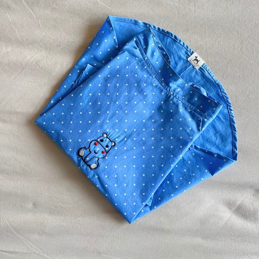 PoochMate OAK 3.0 :  Hippo on Blue Polka Dog Shirt Size 18