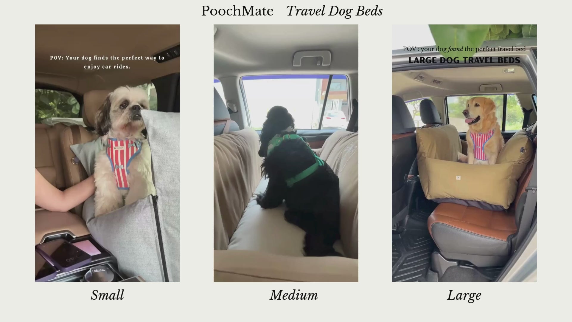 Load video: Dog Car Seats, Dog Travel beds, PoochMate Travel beds
