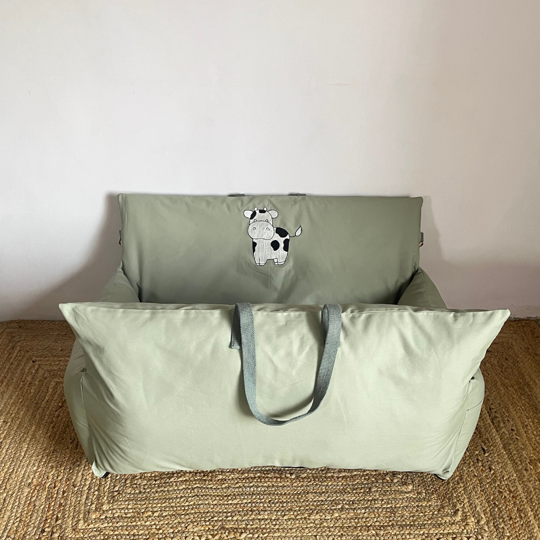 PoochMate OAK 3.0 Moo Moo Travel Dog Bed Sage Medium