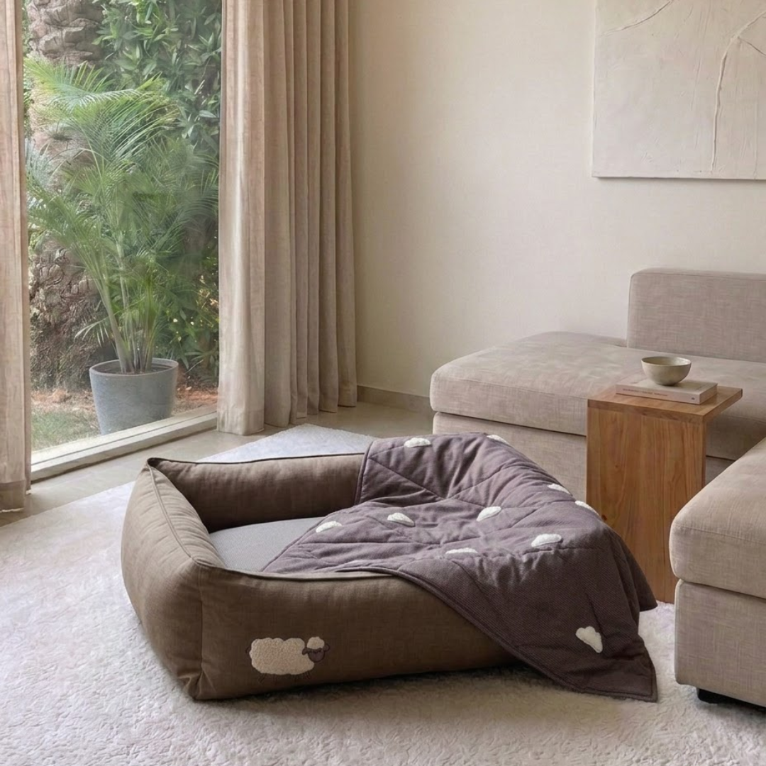 PoochMate Bed and blanket sets| Cotton dog beds | Dog beds with removable covers | Large dog beds