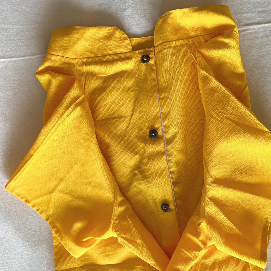 PoochMate OAK 3.0 :  Mustard Linen Dog Shirt with Bunny Size 26