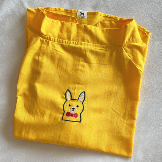 PoochMate OAK 3.0 :  Mustard Linen Dog Shirt with Bunny Size 26