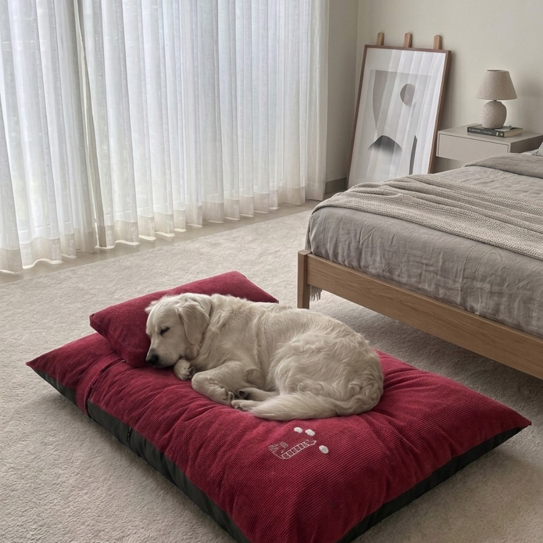 Corduroy dog bed | Flat dog beds for home | Crate beds for dogs | Washable dog beds online India
