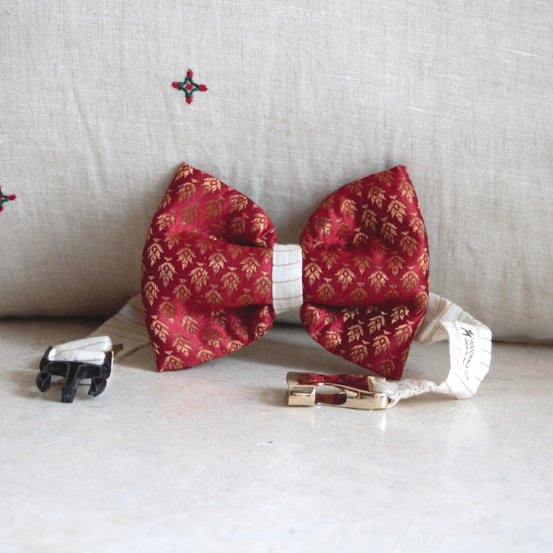 Festive bow tie for dogs | Diwali Dog Bow Tie | wedding wear for dogs India